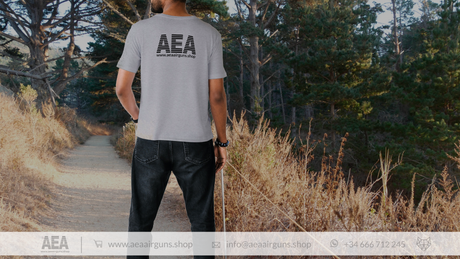 Exclusive gray AEA T-shirt back view
