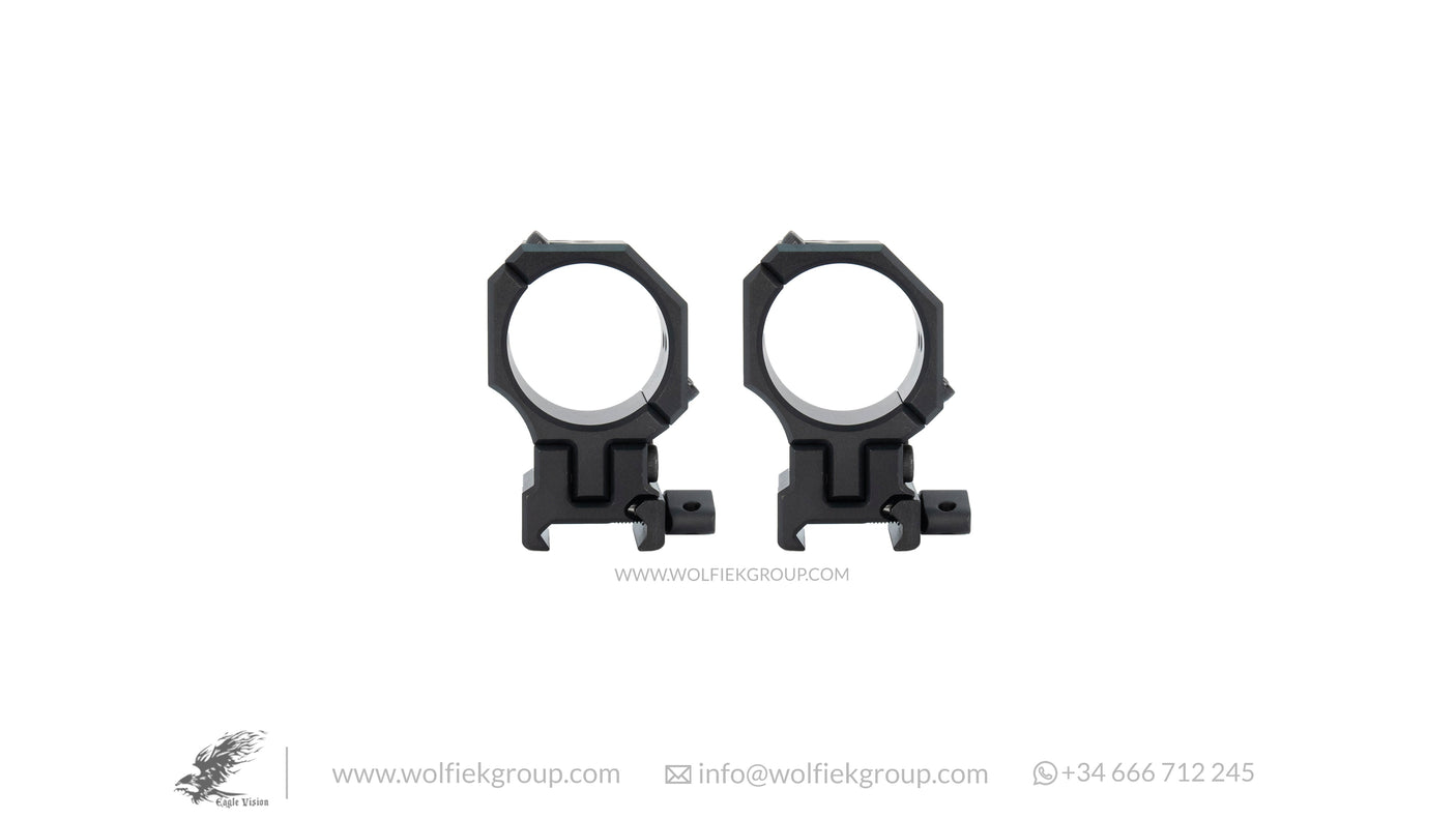 Picatinny Infinity Elevation ADJUSTABLE Scope Mounts 34mm front view
